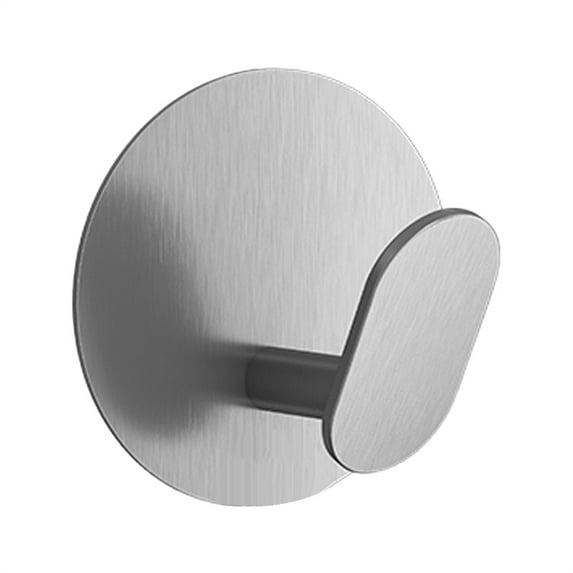 Self Adhesive Hooks, Heavy Duty Stick On Wall and Door Hooks for Hanging, Bathroom Towel Hooks and Kitchen Hallway Sticky Hooks, Wall Mounted, Durable Stainless Rustproof, 1Pc(Silver1,1.7x1.7")
