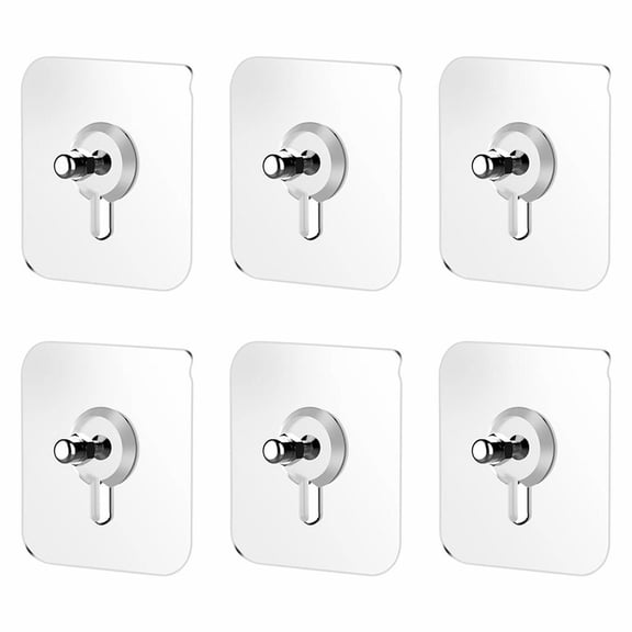 Self-Adhesive Hooks Without Nails,Multi-purpose Wall Hooks for Hanging,Screw Free Sticker for Wall Mount, Waterproof Hanging Hooks for Kitchen, Bathroom, Home, Office,2.4''X2.4''(A 6PC 6X6CM)