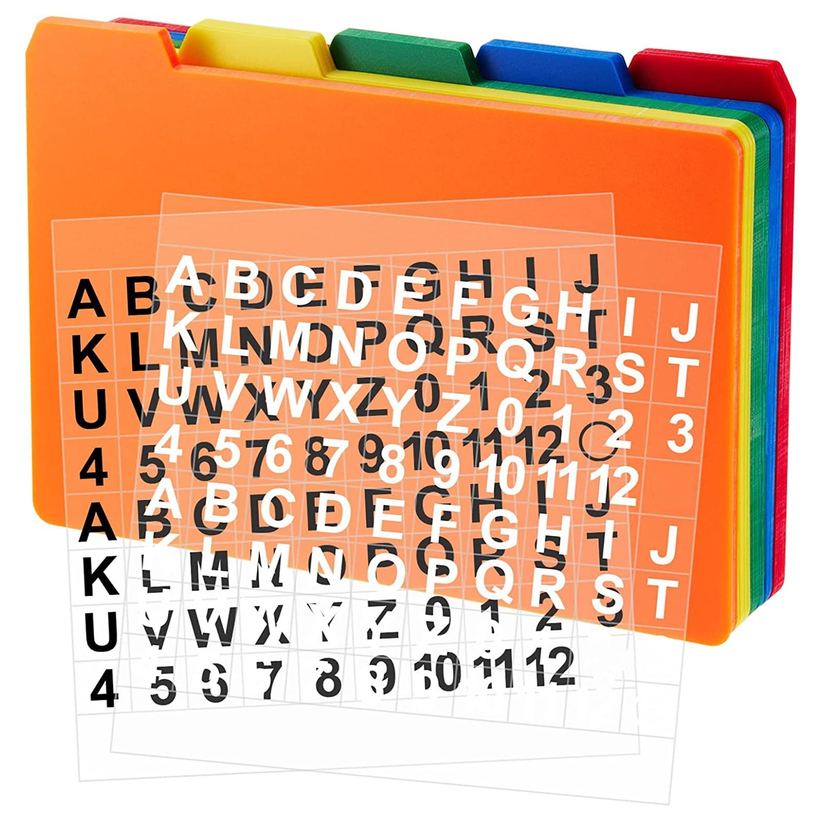 Self Adhesive Index Card Guide Set Number Alphabet Sticker, File