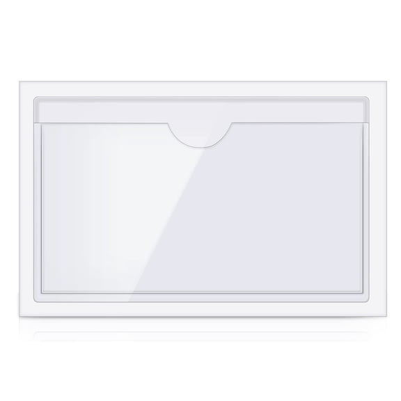 Self-Adhesive Index Card Pockets, Clear Plastic Label Holders Top Open for Home Office Loading Card Holder for Organizing, Storage Bins, Library and Locker, 1Pc, Easy to Use(Clear,6.5x4.9")