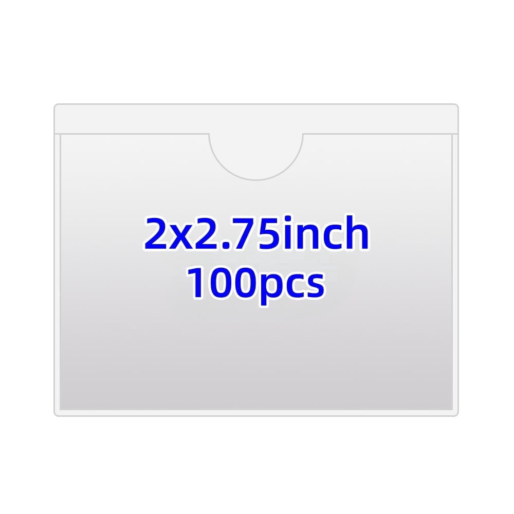 Self-Adhesive Index Card Pockets, Top Open Loading Design for ...