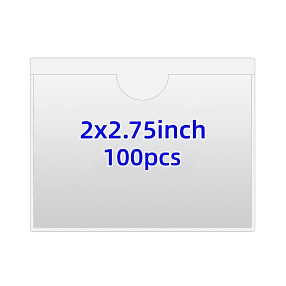 Self-Adhesive Index Card Pockets, Top Open Loading Design for Organizing and Protecting Cards, 2.75×2 inch