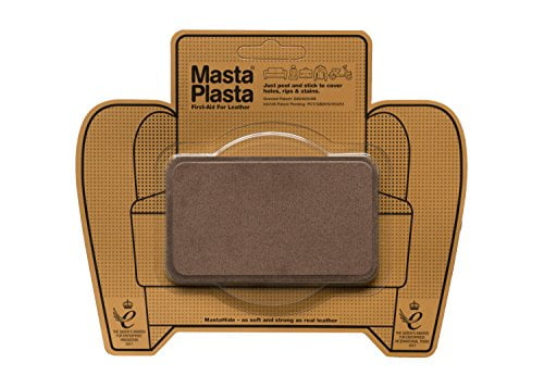 Self-Adhesive Instant Suede Leather Repair Patch, Premium Fabric Patch First Aid for Sofas, Car Seats and More Sticky Leather Repair Patch - MastaPlasta (4 in. x 2.4 in, Suede Brown)