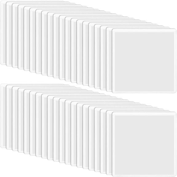 Self-Adhesive Label Holder PVC Card Holder Label Pockets Square White 100x100x0.4mm for DIY