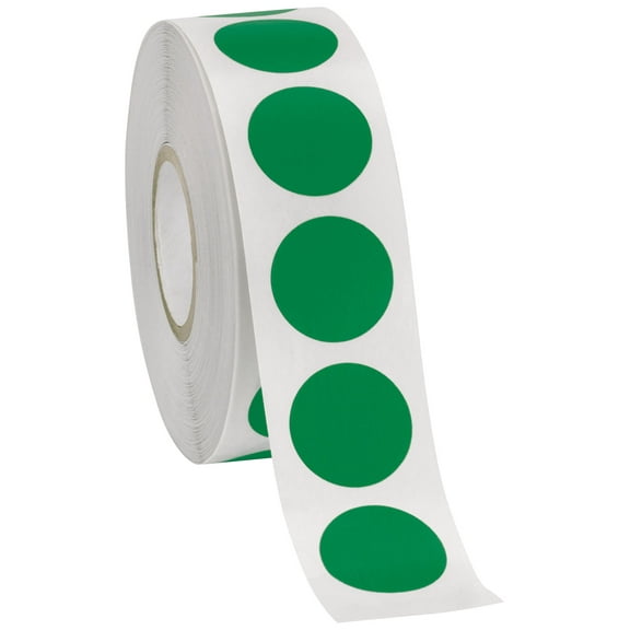 Self-Adhesive Labels (3/4" Diameter Circle) - Green - 1000 Labels Per Roll - Versatile Green Self-Adhesive Round Stickers - Multi Use for Dot Stickers  Dot Stickers  and Garage Sale Stickers Blank