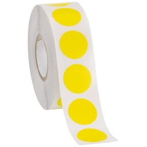 SSWBasics Self-Adhesive Labels (3/4" Diameter Circle) - Yellow - 1000 Labels Per Roll
