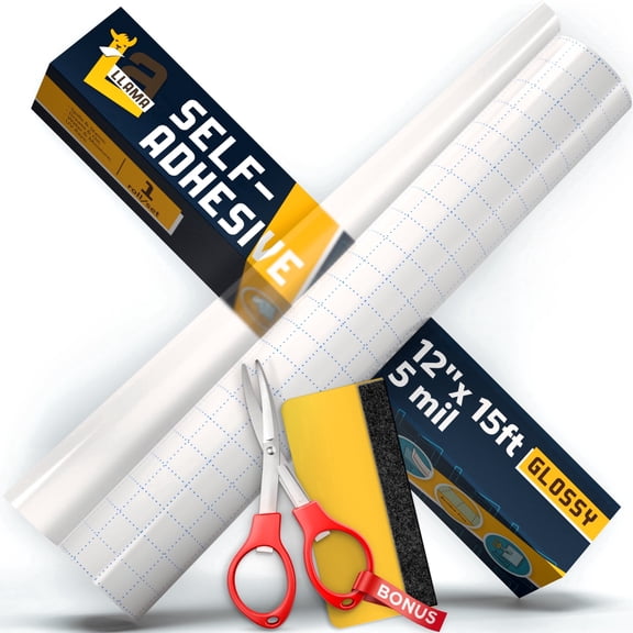 Self Adhesive Laminating Roll 12 in x 15 ft, 5 Mil Clear Laminate Roll for Stickers, Photos and Documents, Waterproof Peel & Stick Laminating Film