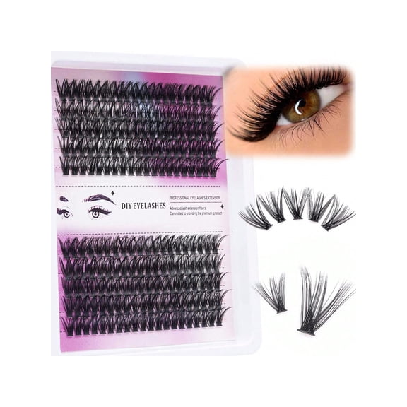 Self Adhesive Lash Clusters, Fairy Lash Clusters 80D Eyelash Clusters Wispy Clusters Eyelash Extensions Individual Lashes