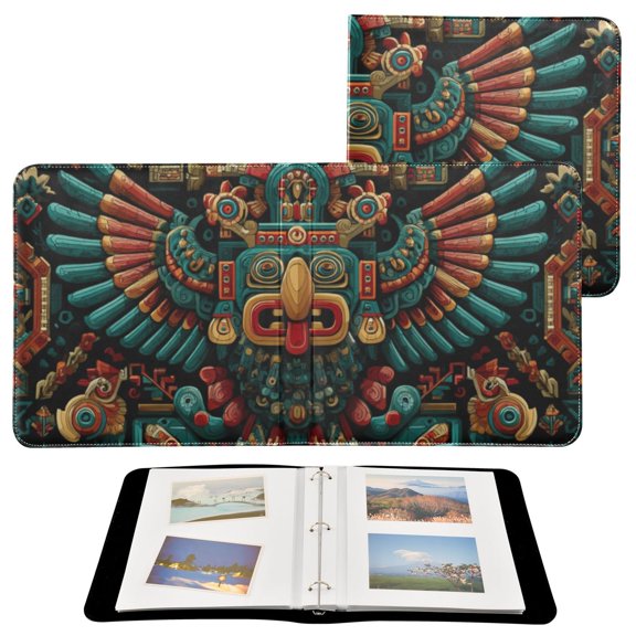 Self-Adhesive Leather Photo Album Gift For Memories Aztec-style Seamless Illustration