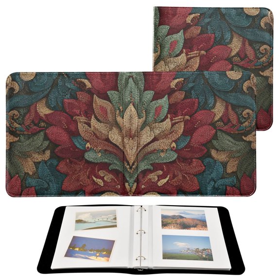Self-Adhesive Leather Photo Album Gift For Memories Baroque Ornate Pattern