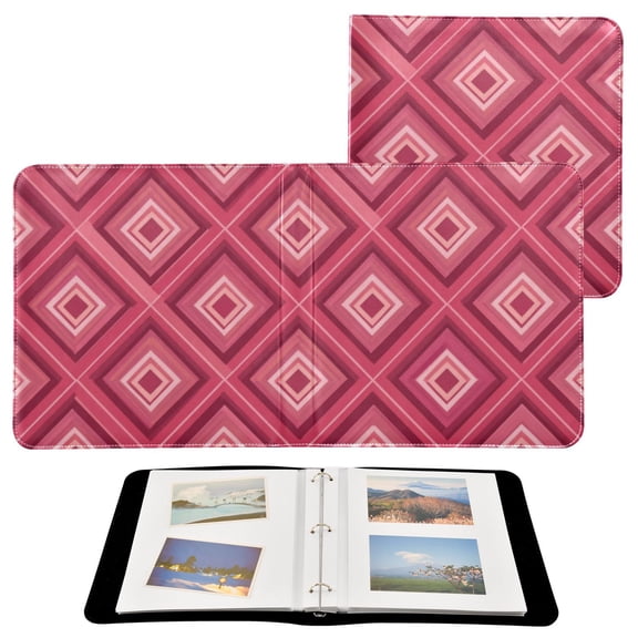 Self-Adhesive Leather Photo Album Gift For Memories Checkered Tablecloth Pattern
