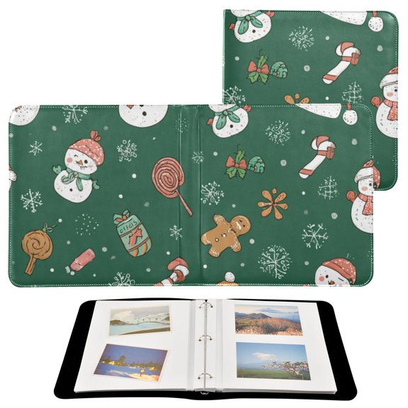 Self-Adhesive Leather Photo Album Gift For Memories Cute Christmas Pattern