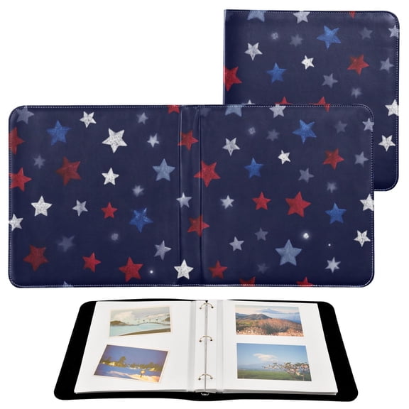 Self-Adhesive Leather Photo Album Gift For Memories Dark Sky-blue Background