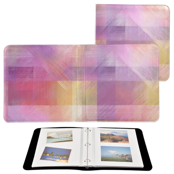 Self-Adhesive Leather Photo Album Gift For Memories Digital Plaid