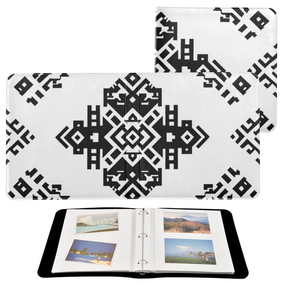 Self-Adhesive Leather Photo Album Gift For Memories Symmetrical Pattern Design