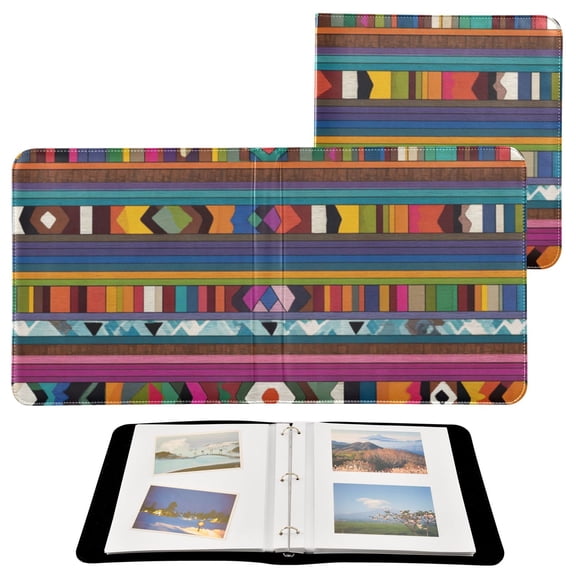 Self-Adhesive Leather Photo Album Gift For Memories Traditional African Tribal Designs