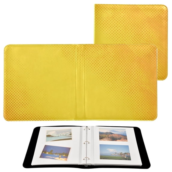Self-Adhesive Leather Photo Album Gift For Memories Yellow Abstract