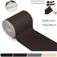thumbnail image 1 of Self Adhesive Leather Repair Patch, Dark Brown, 4 X 90 Inch, Vinyl and Leather Repair Tape for Couches, Furniture, Car Seat, Vinyl Upholstery, 1 Pack, 1 of 9