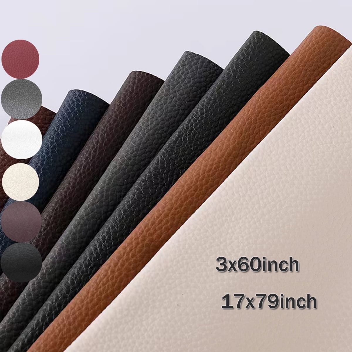 Self Adhesive Leather Repair Patch Tape 3x60 inch, Durable Self Adhesive Vinyl and Leather Repair Kit for Couches, Car Seat, Boat Seat, Sofa, Vinyl Upholstery, Chair, Interior - Ivory