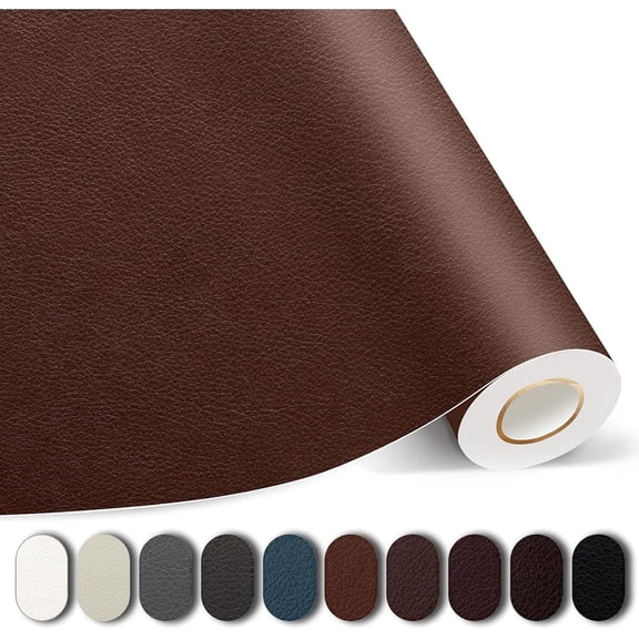 Self-Adhesive Leather Repair Tape, 17 x 158 Inch, Brown