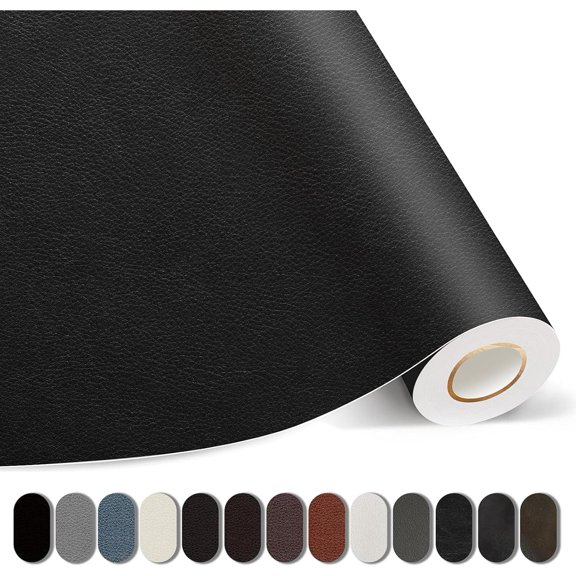 Self-Adhesive Leather Repair Tape, 35x79 Inch, Black