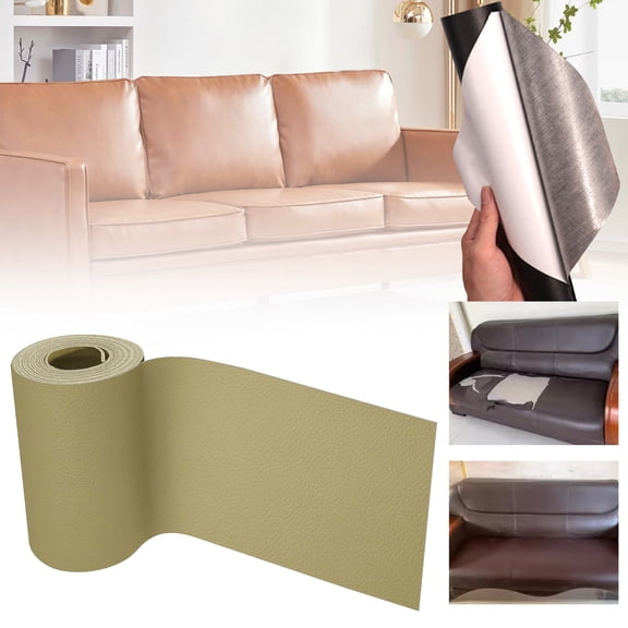 Self Adhesive Leather Repair Tape Roll,3.14X61.42" Faux Leather Patch for Couch, Furniture Repair Sticker, Durable Peel and Stick Upholstery Fix Tape for Sofa, Car Seats and Leather Furnishings