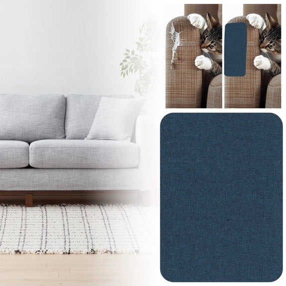 Self Adhesive Linen Fabric Patch 8x11 Inch Dark Blue No Sew Strong Back Glue for Furniture Couch Sofa Repair Large Patch for Damaged Upholstery Bags Car Seats Tear Repair Kit