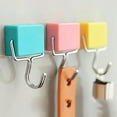 thumbnail image 1 of Self Adhesive Magnetic Hook Hanger Bag Keys Bathroom Kitchen Holder for Fridges-Pink, 1 of 10