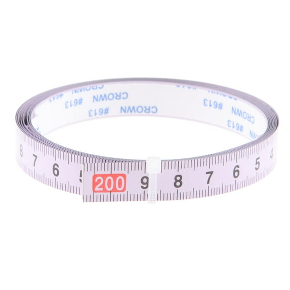 Self Adhesive Measure Tape Miter Track Tape Measure Ruler for workbenches, tables - White, Right To Left(200CM-0)
