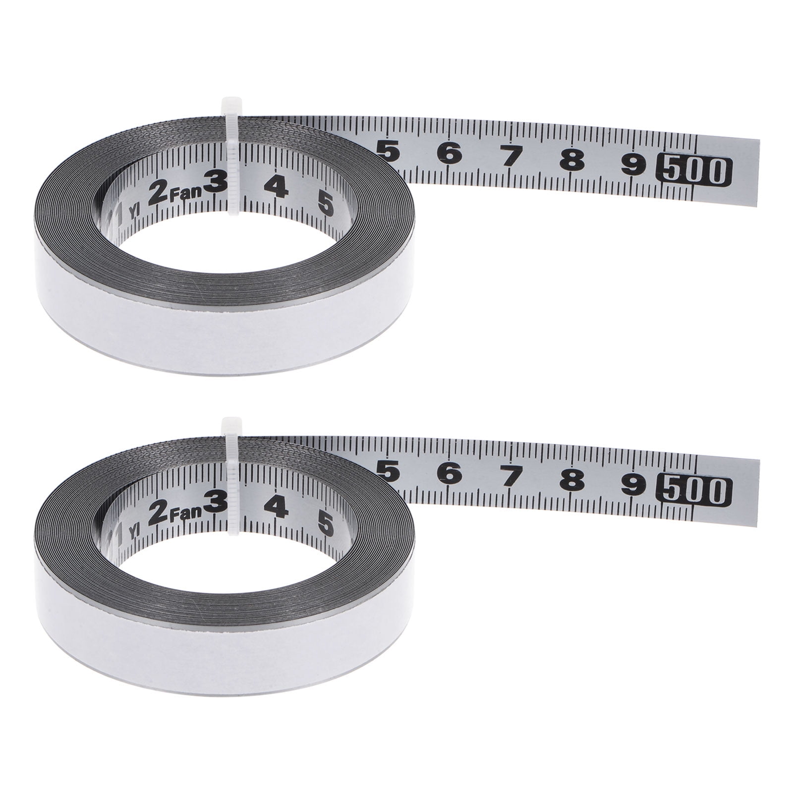 Self-Adhesive Measuring Tape 500cm Stainless Steel Metric Left to Right Read, 2 Pieces