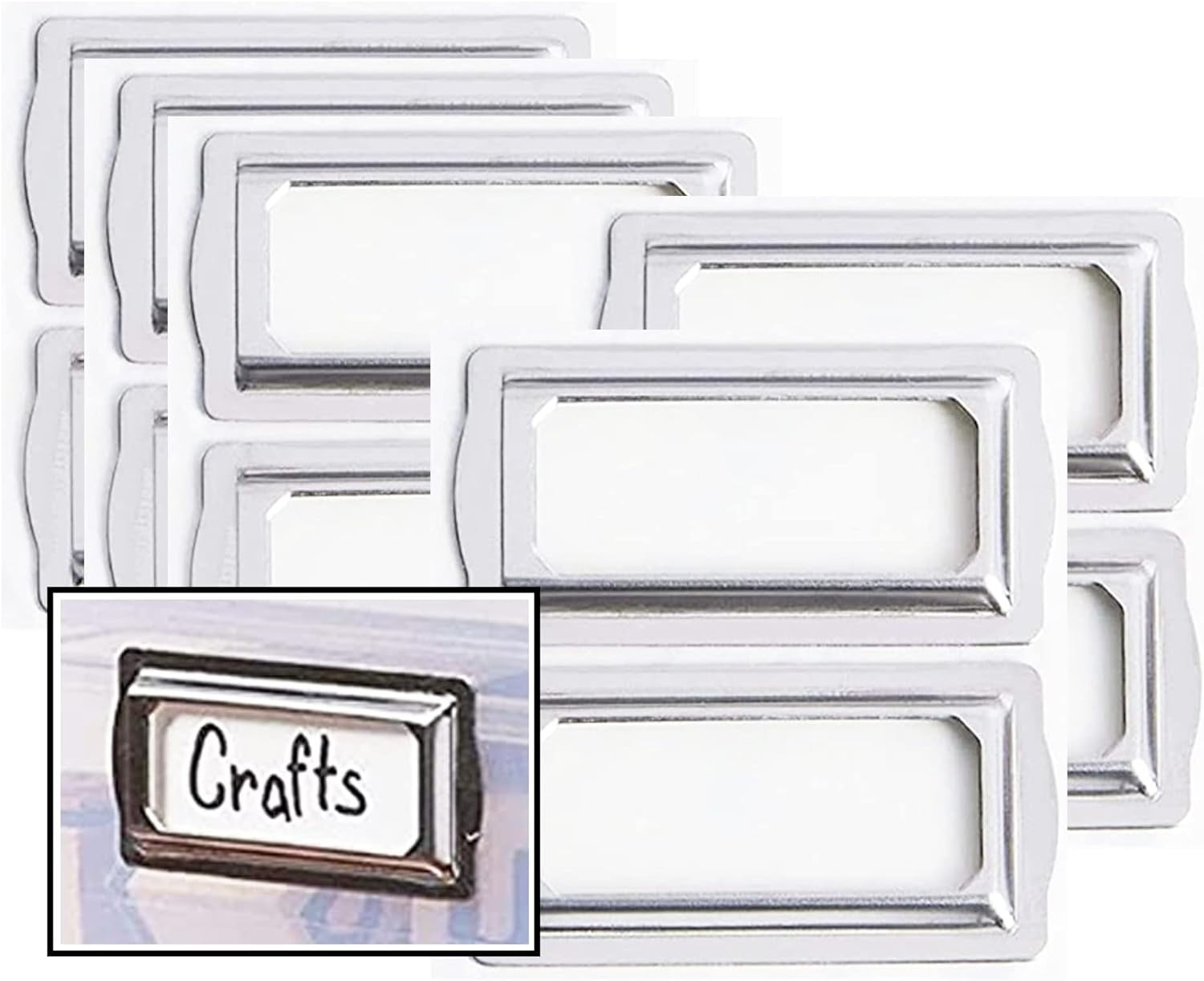 Self Adhesive Metal Bookplates for Books Cards 12Pcs Clip Labels