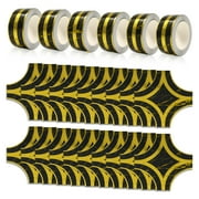Self Adhesive Metalized Polyester Film Tape 1in x 33yd / 2.5cm x 30m + 20 Diagonal Stickers, Gold Tape, Decorative Tape for Wall Floor, Mylar Tape, Black Marble and Golden
