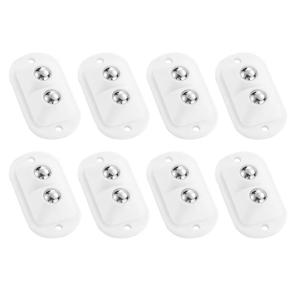 Self Adhesive Mini Caster Wheels, Sticky Pulley For Trash Can, Storage Box, Small Furniture (8Pcs) - White