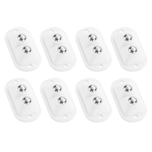 Self Adhesive Mini Caster Wheels, Sticky Pulley for Trash Can, Storage Box, Small Furniture (8pcs) - White
