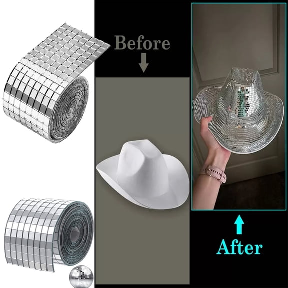 Self-Adhesive Mirror Stickers, 39.3x1.57in Waterproof Mosaic Glass Tile Decals, DIY Mirror Border Wall Stickers, Decorative Stickers for Bathroom, Vanity, Window & Wall Decor Use, Silver