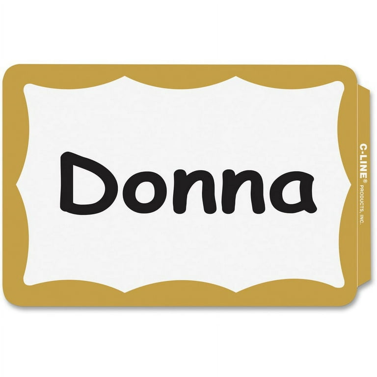 Self-Adhesive Name Badges, 3.5 x 2.25, Gold, 100/Box Self-Adhesive Name Badges, 3.5 x 2.25, Gold, 100/Box