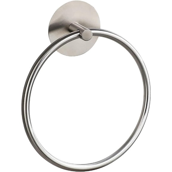 Self Adhesive No Drill Towel Ring Holder Modern 304 Stainless Steel Bathroom Wall Mount Brushed Nickel