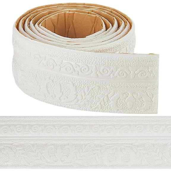 Self-Adhesive PE Foam Contact Paper Wall Stickers for Shelf Liner Dresser Drawer Locker White 2300x80x5.5mm