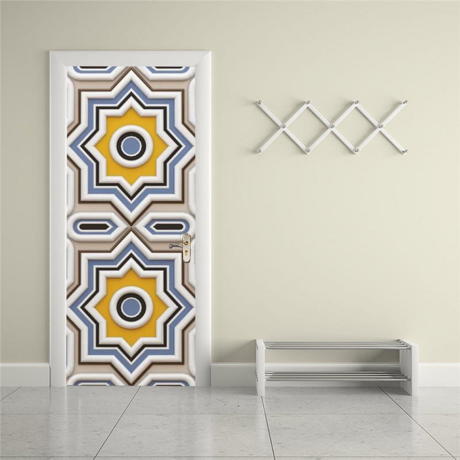 Self Adhesive PVC Modern Geometric 3d Stereo Door Stickers Home r Door ...