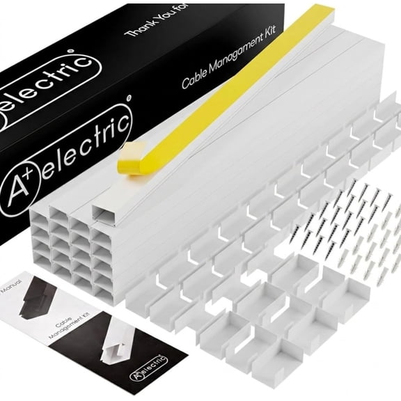 Self-Adhesive Paintable Cable Management Channel for Multimedia Wire Concealment