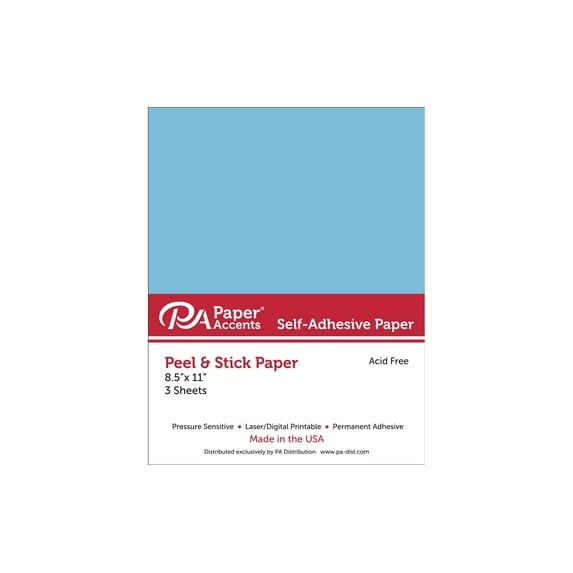 Self Adhesive Paper 8.5x11 3pc Blue
