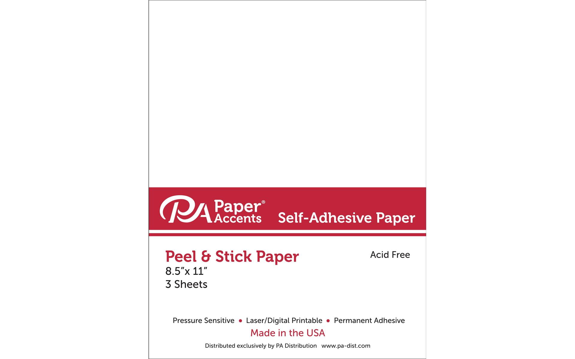 Paper Accents Self Adhesive Paper 8.5x11 3PC Glossy White