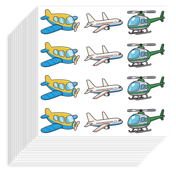 Self-Adhesive Paper Decorative Stickers for Party Decorative Presents Sealing Airplane 90x90mm 12patterns/pc DIY