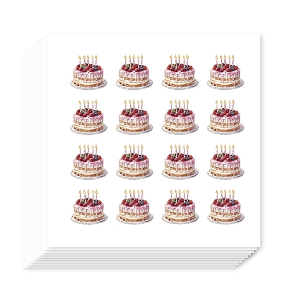 Self-Adhesive Paper Decorative Stickers for Party Decorative Presents Sealing Cake 90x90mm Sticker: 20x18.5mm 16 patterns/pc diy