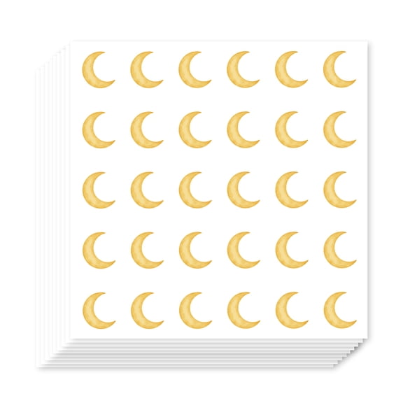 Self-Adhesive Paper Decorative Stickers for Party Decorative Presents Sealing Moon 90x90mm Sticker: 9x12.7mm 30patterns/pc