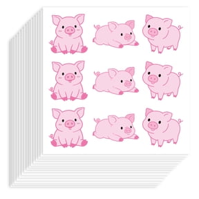 Self-Adhesive Paper Decorative Stickers for Party Decorative Presents Sealing Pig 90x90mm Stickers: 25mm 9pcs/sheet diy