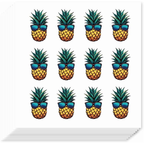 Self-Adhesive Paper Decorative Stickers for Party Decorative Presents Sealing Pineapple 90x90mm 12patterns/pc diy