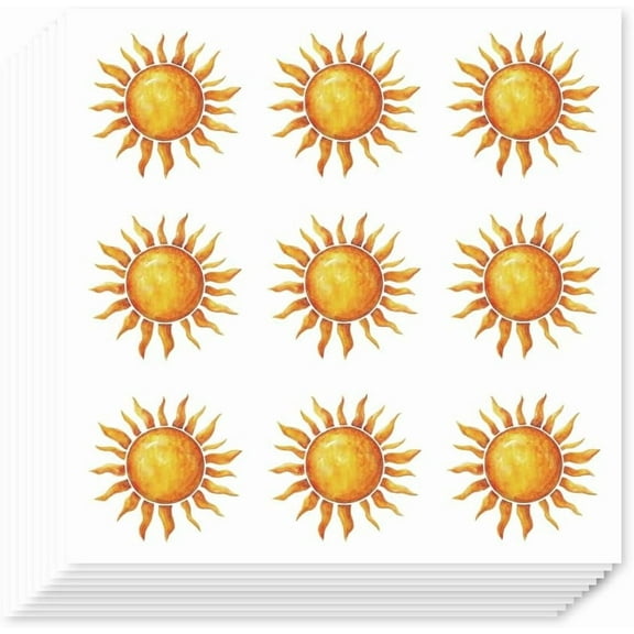 Self-Adhesive Paper Decorative Stickers for Party Decorative Presents Sealing Sun 90x90mm Stickers: 25mm 9pcs/sheet diy