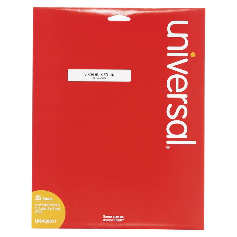 Self-Adhesive Permanent File Folder Labels, 0.66 x 3.44, White, 30/Sheet, 25 Sheets/Box Self-Adhesive Permanent File Folder Labels, 0.66 x 3.44, White, 30/Sheet, 25 Sheets/Box