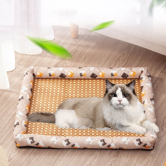 Self-Adhesive Pet Cooling Mat 20.87x15.75in, Portable Foldable Summer Bed for Dogs Cats with Non-Slip Base, Reversible Seasonal Pet Pad